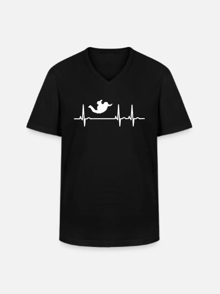 Skydiving Skydiving Parachute - Men's V-Neck T-Shirt - black