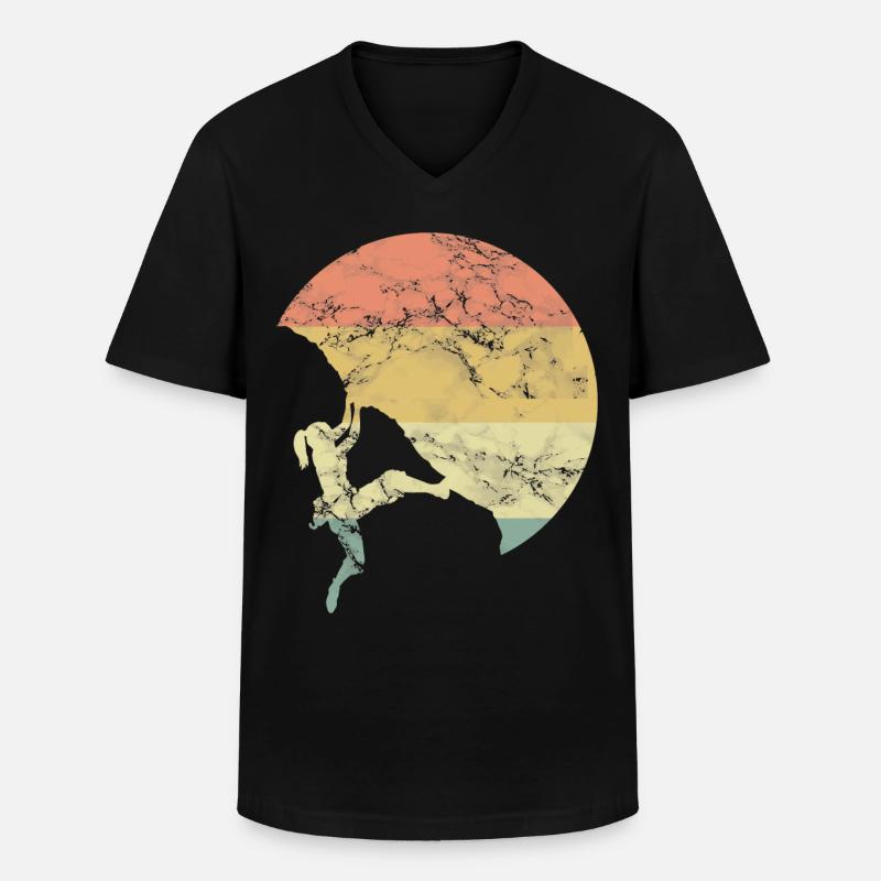 Klettern Mädchen - Männer-T-Shirt mit V-Ausschnitt - Schwarz