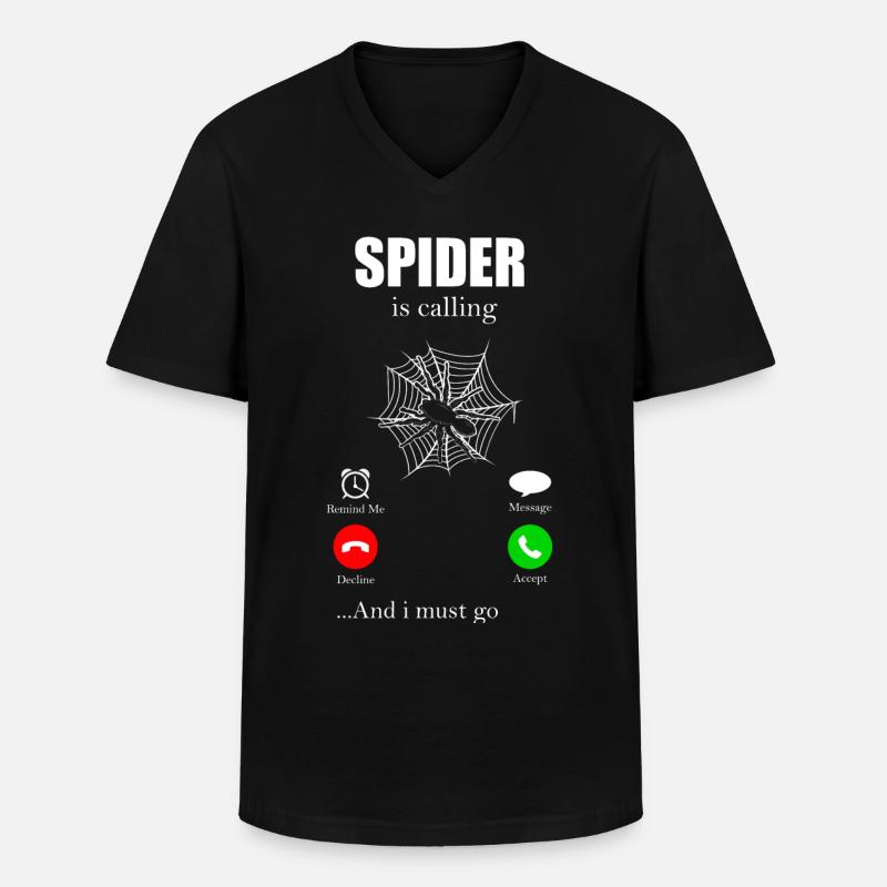 Spinne - Männer-T-Shirt mit V-Ausschnitt - Schwarz