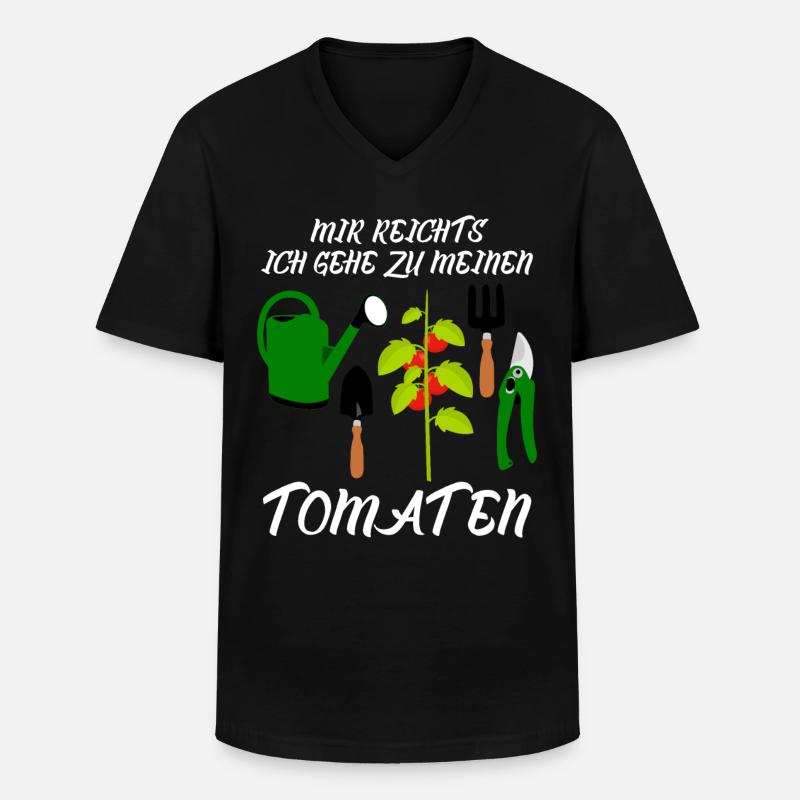 Tomaten und Tomate Spruch - Männer-T-Shirt mit V-Ausschnitt - Schwarz