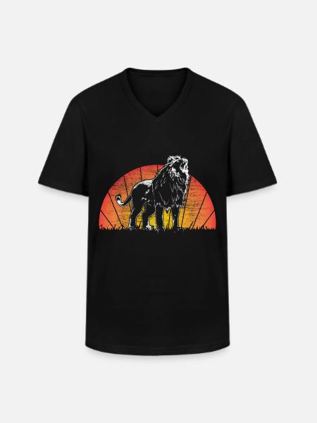 Lion Mane Animal - Men's V-Neck T-Shirt - black