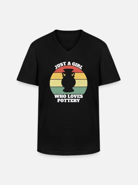 Ceramic Ceramic Porcelain Girl - Men's V-Neck T-Shirt - black