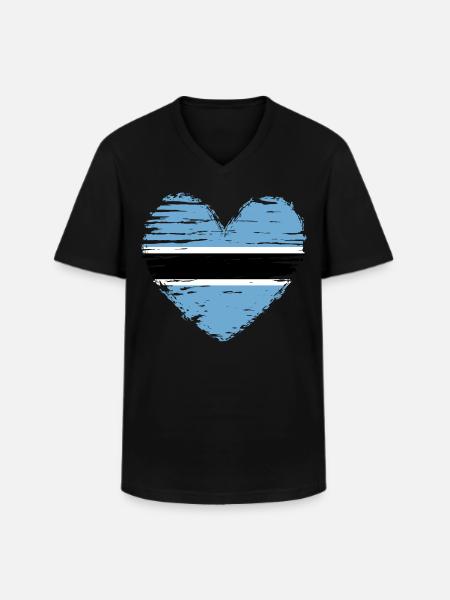 Drapeau drapeau du Botswana - T-shirt col V Homme - noir