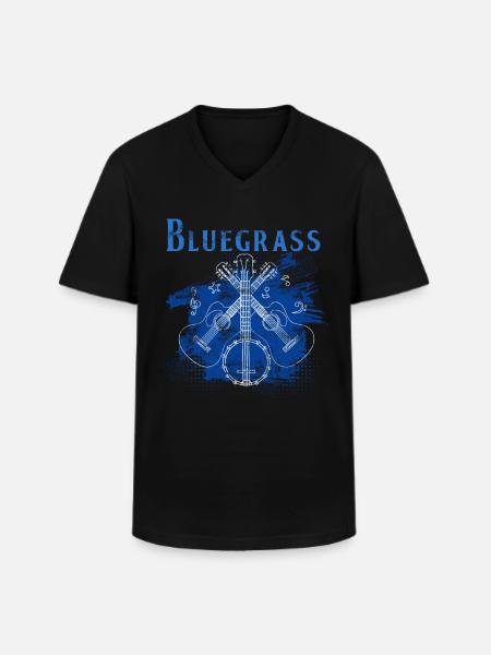 Bluegrass Banjo guitare - T-shirt col V Homme - noir