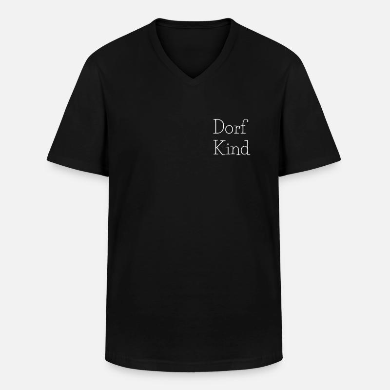 Dorfkind Logo - Männer-T-Shirt mit V-Ausschnitt - Schwarz