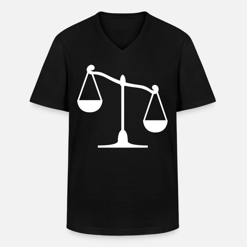 Waage - Männer-T-Shirt mit V-Ausschnitt - Schwarz
