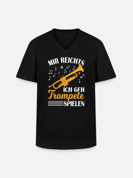 Trompete Trompeter Blasmusik - Männer-T-Shirt mit V-Ausschnitt - Schwarz