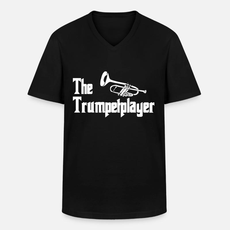 Trompete - Männer-T-Shirt mit V-Ausschnitt - Schwarz