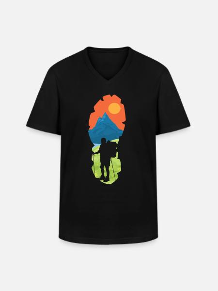 Randonner - T-shirt col V Homme - noir