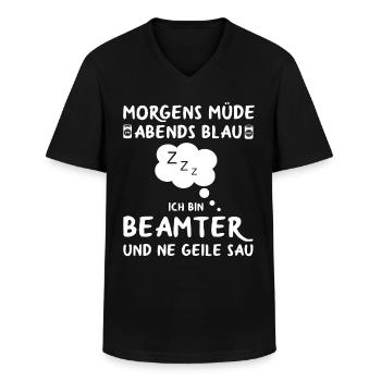 Beamter Verbeamtet Beamten Beamte Sprüche - Männer-T-Shirt mit V-Ausschnitt - Schwarz - Vorne - AI Model Male 178 dark (178cm)