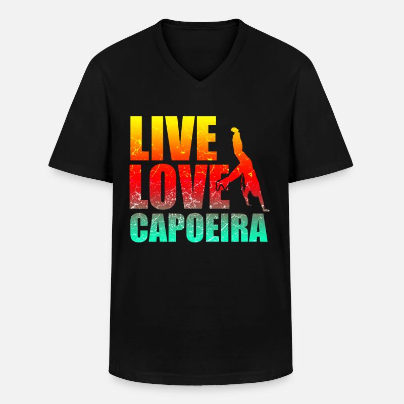 Capoeira - Männer-T-Shirt mit V-Ausschnitt - Schwarz
