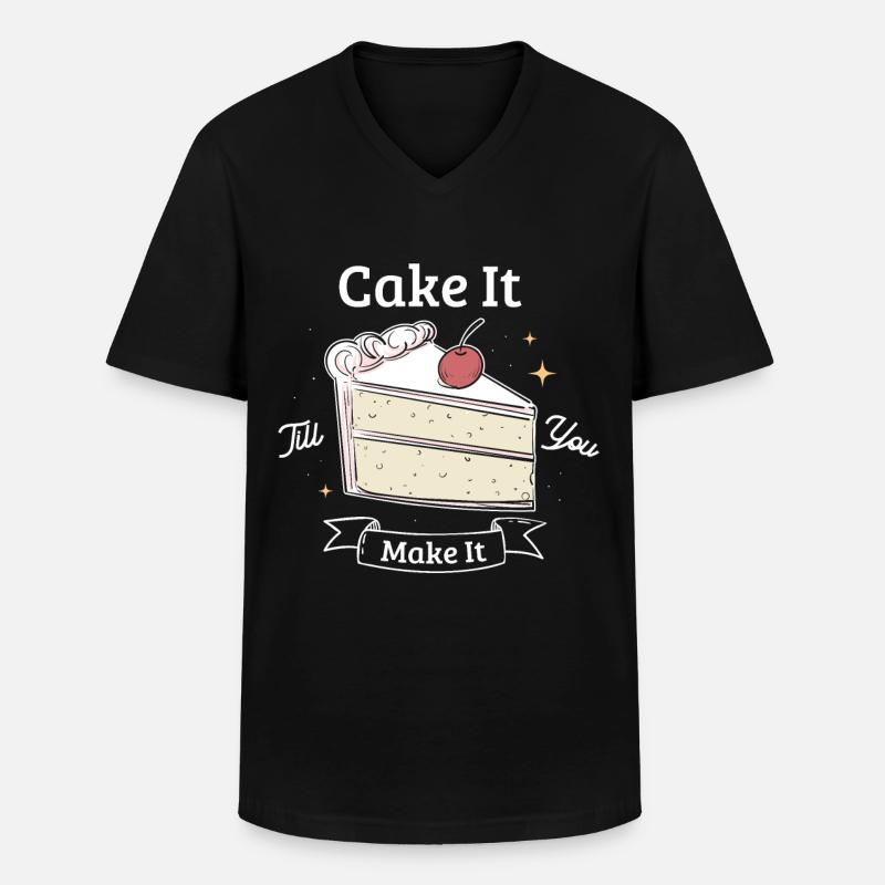 Backen Bäcker Geschenk - Männer-T-Shirt mit V-Ausschnitt - Schwarz
