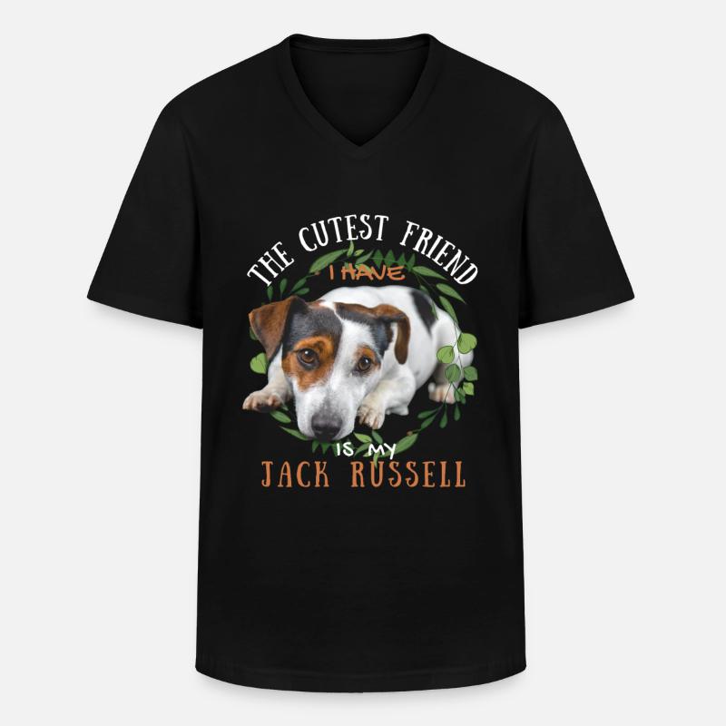 Süßer Jack-Russell Freund - Männer-T-Shirt mit V-Ausschnitt - Schwarz