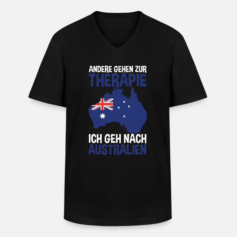 Australien - Männer-T-Shirt mit V-Ausschnitt - Schwarz