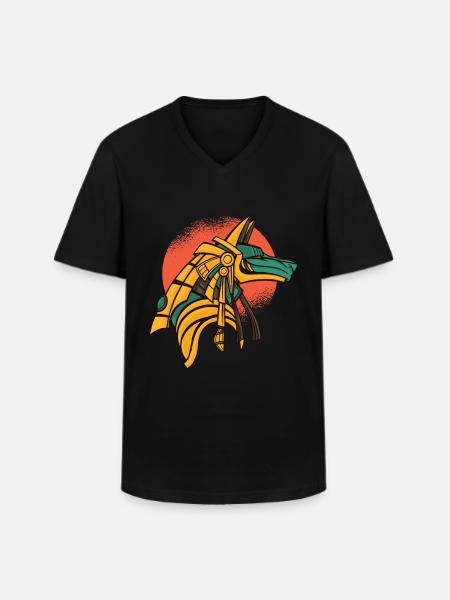 Mythologie égyptienne Anubis Pyramiede Toteng dieu - T-shirt col V Homme - noir