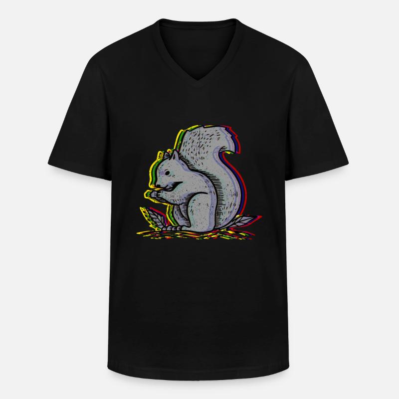 Eichhörnchen - Männer-T-Shirt mit V-Ausschnitt - Schwarz