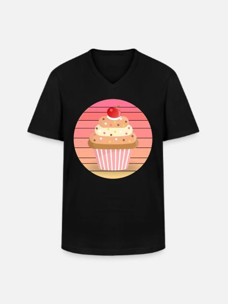 Muffin at sunset - Men's V-Neck T-Shirt - black