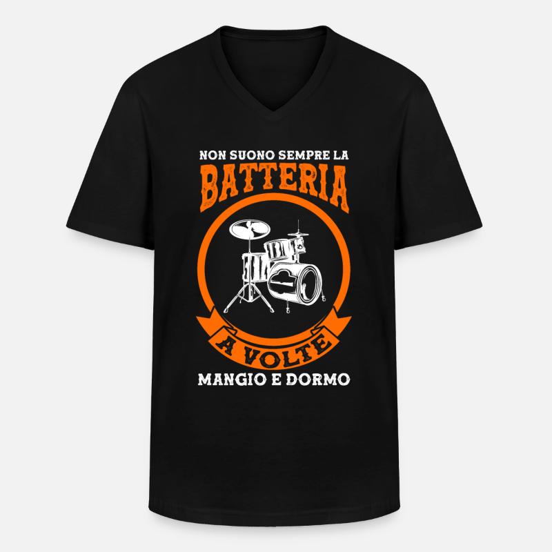 Schlagzeug Schlagzeuger Drumset Drummer - Männer-T-Shirt mit V-Ausschnitt - Schwarz