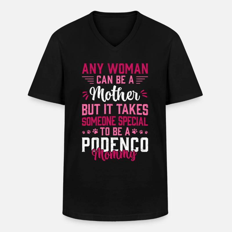 Podenco Mama spanischer Jagdhund Geschenk - Männer-T-Shirt mit V-Ausschnitt - Schwarz