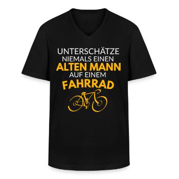 Unterschätze niemals einen alten Mann - Männer-T-Shirt mit V-Ausschnitt - Schwarz - Vorne - AI Model Male 178 dark (178cm)