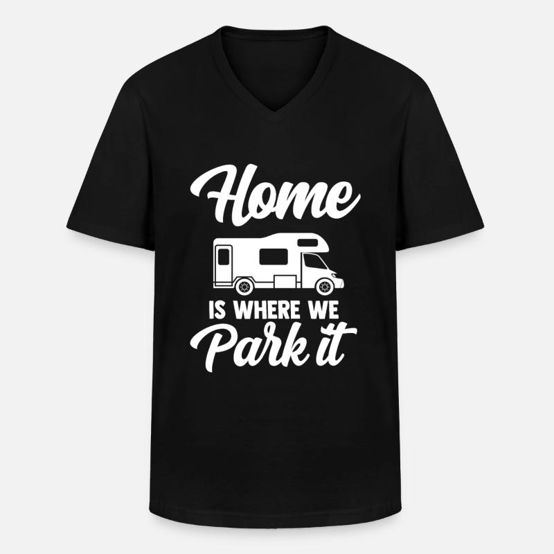 Camper - Männer-T-Shirt mit V-Ausschnitt - Schwarz