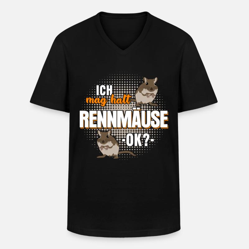 Rennmaus Rennmäuse Gerbil Spruch - Männer-T-Shirt mit V-Ausschnitt - Schwarz