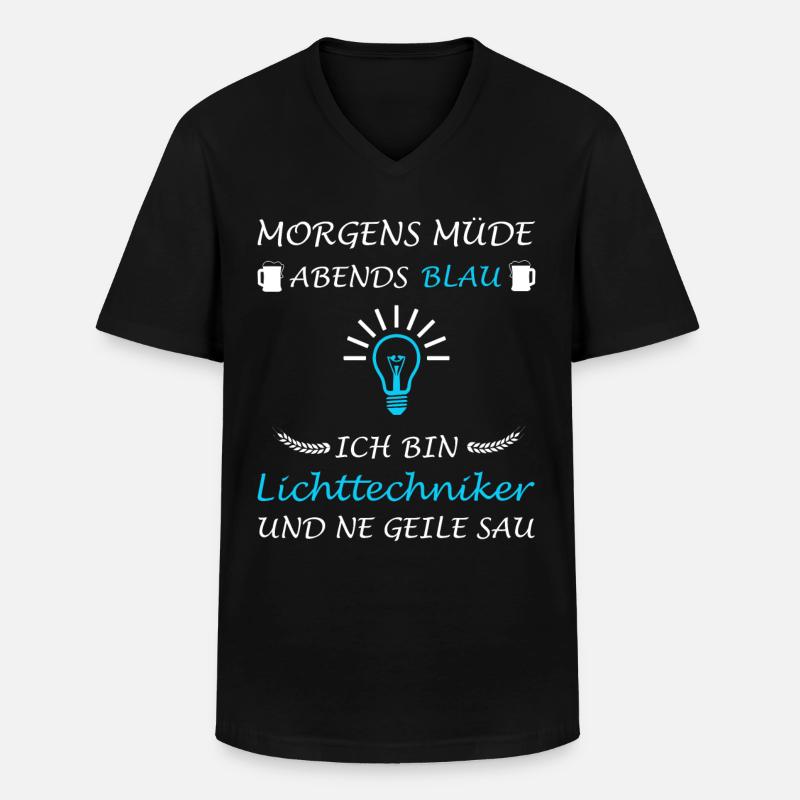 Lichttechniker Lichttechnik Spruch Lichtdesigner - Männer-T-Shirt mit V-Ausschnitt - Schwarz