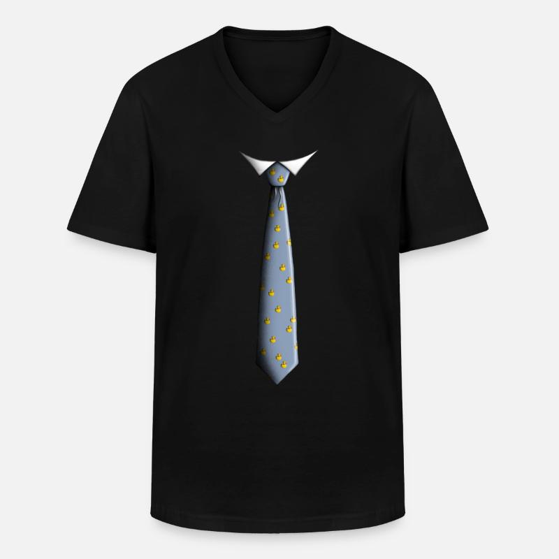 Krawatte mit Enten - Männer-T-Shirt mit V-Ausschnitt - Schwarz