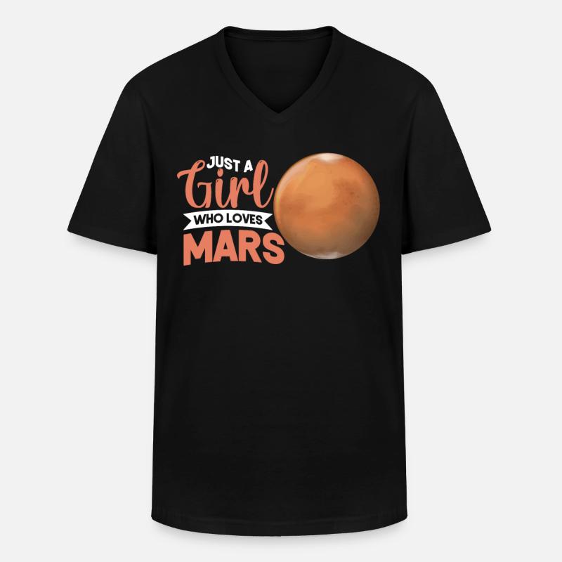Mars - Männer-T-Shirt mit V-Ausschnitt - Schwarz