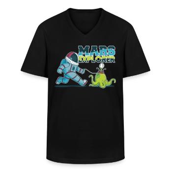 Mars - T-shirt col V Homme - noir - Devant - AI Model Male 178 dark (178cm)