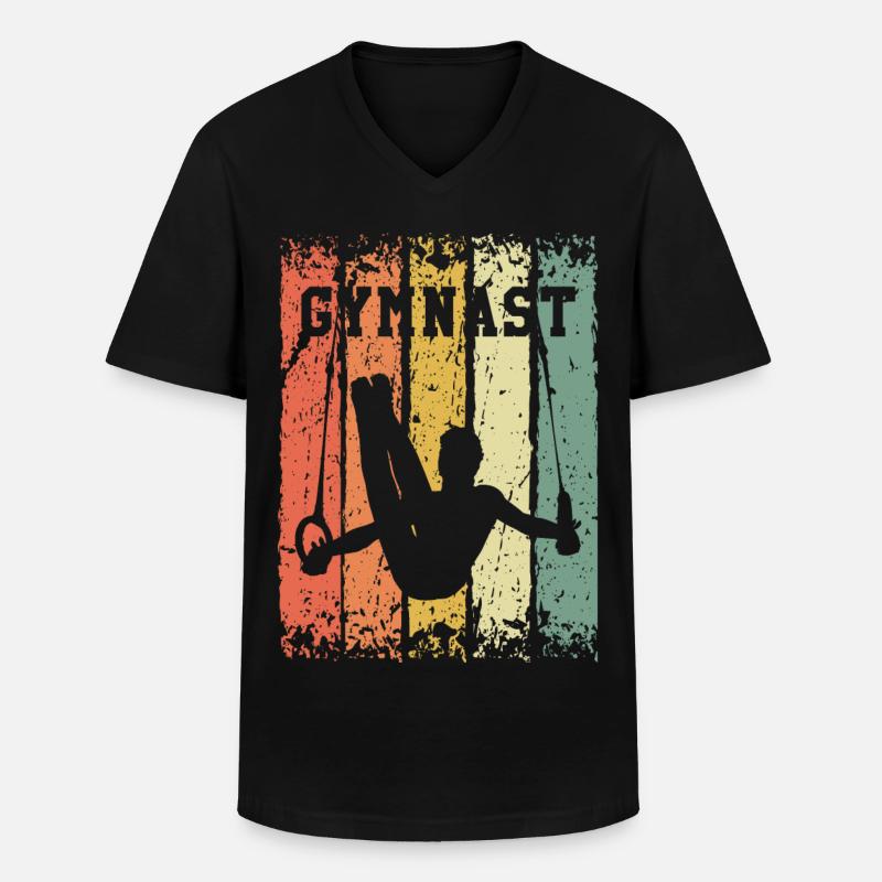 Retro Turner - Männer-T-Shirt mit V-Ausschnitt - Schwarz