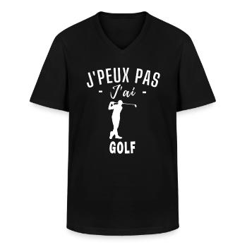 je peux pas j ai golf humour golf - T-shirt col V Homme - noir - Devant - AI Model Male 178 dark (178cm)