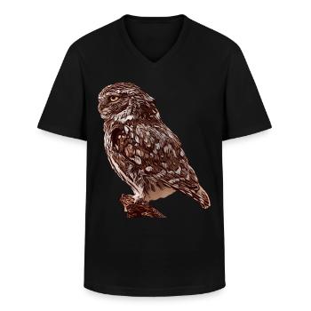 Eulen Vogelmotiv Vogel Waldtier Tiermotiv - Männer-T-Shirt mit V-Ausschnitt - Schwarz - Vorne - AI Model Male 178 dark (178cm)