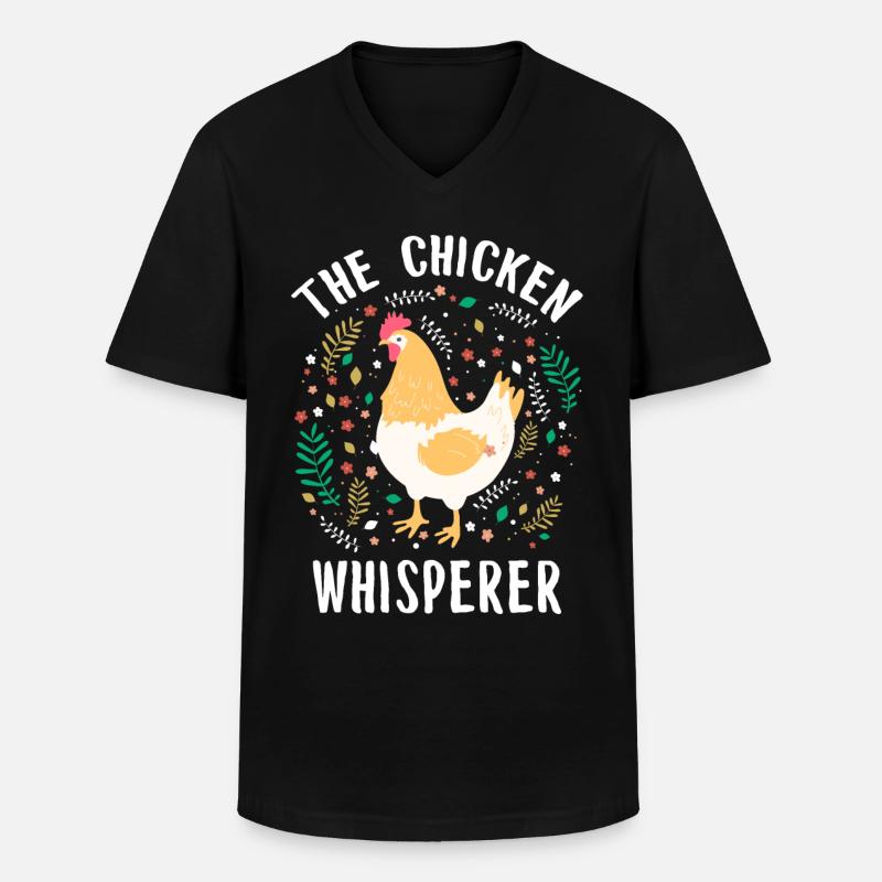 Huhn - Männer-T-Shirt mit V-Ausschnitt - Schwarz