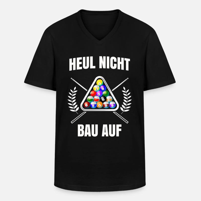 Billard - Männer-T-Shirt mit V-Ausschnitt - Schwarz