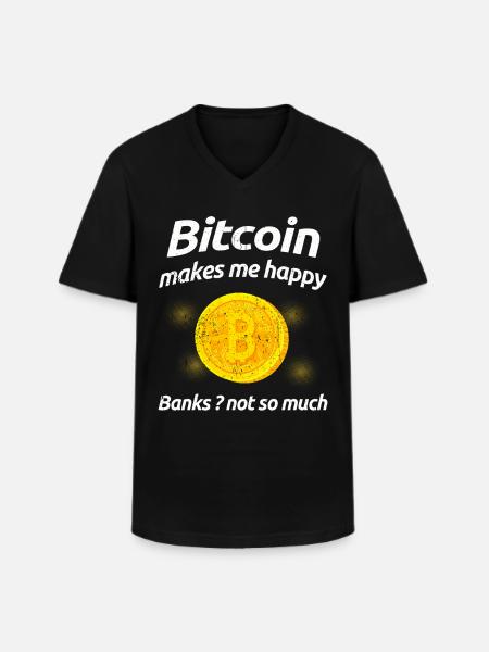 Bitcoin - Men's V-Neck T-Shirt - black