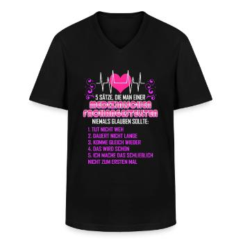 Glaube niemals einer Medizinischen Fachangestellte - Männer-T-Shirt mit V-Ausschnitt - Schwarz - Vorne - AI Model Male 178 dark (178cm)