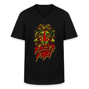 Rastafari Jamaica Reggae Raggae Ganja Marley Rasta - Men's V-Neck T-Shirt - black - Front - AI Model Male 178 dark (178cm)