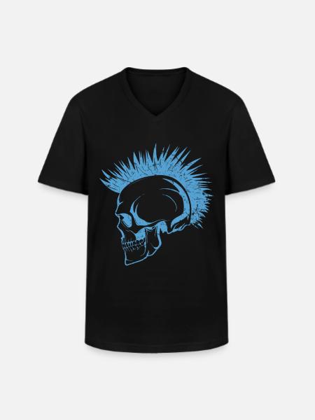 Schädel Punks Punk - Männer-T-Shirt mit V-Ausschnitt - Schwarz