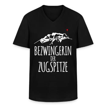 Randonnée dans les montagnes de la Zugspitze - T-shirt col V Homme - noir - Devant - AI Model Male 178 dark (178cm)