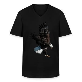 Adlermotiv Adler Aufdruck Weisskopfseeadler Adler - Männer-T-Shirt mit V-Ausschnitt - Schwarz - Vorne - AI Model Male 178 dark (178cm)