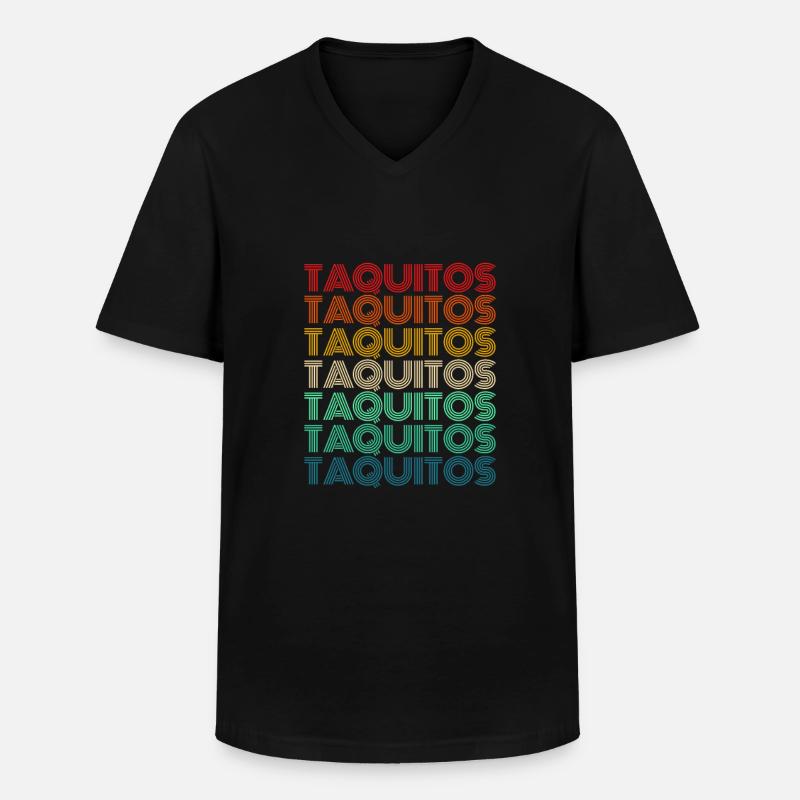 Taquitos Retro - Männer-T-Shirt mit V-Ausschnitt - Schwarz
