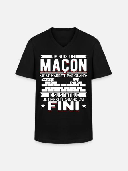 Maçon Maçonnerie Humour Macon - T-shirt col V Homme - noir