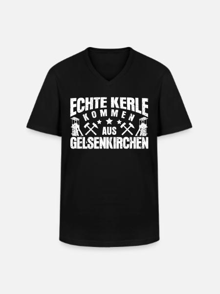 Gelsenkirchen Gelsenkirchener - Männer-T-Shirt mit V-Ausschnitt - Schwarz
