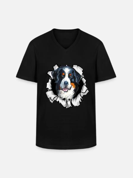 Bernese Mountain Dog - Men's V-Neck T-Shirt - black
