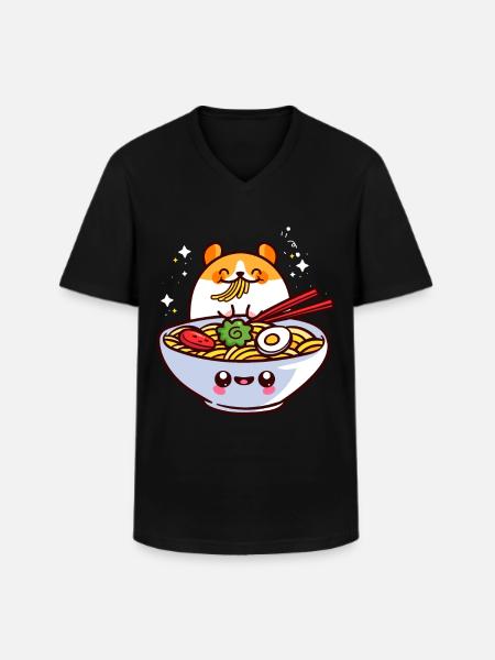 ramen - Men's V-Neck T-Shirt - black