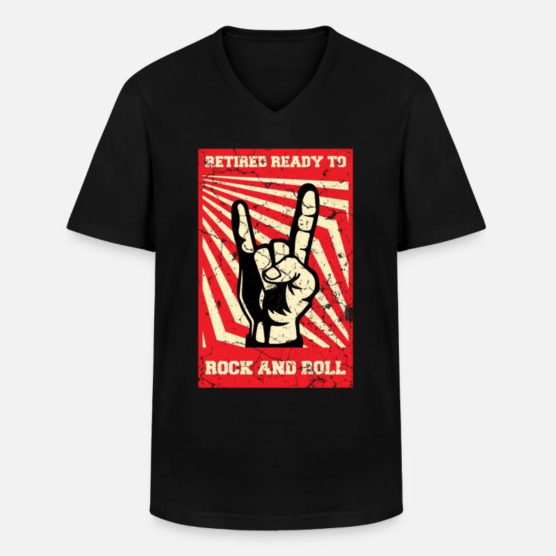 Renter Rock and Roll - Männer-T-Shirt mit V-Ausschnitt - Schwarz