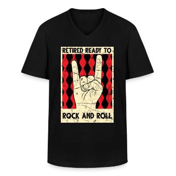 Renter Rock - T-shirt col V Homme - noir - Devant - AI Model Male 178 dark (178cm)