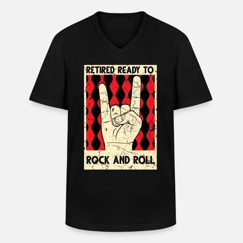Renter Rock - Männer-T-Shirt mit V-Ausschnitt - Schwarz
