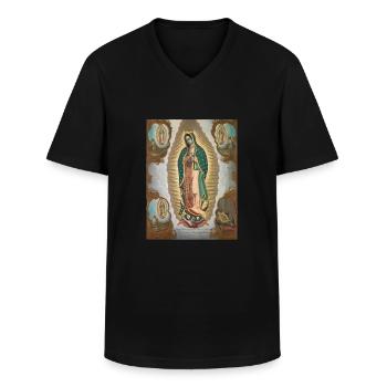 The Apparitions Of Our Lady of Guadalupe - T-shirt col V Homme - noir - Devant - AI Model Male 178 dark (178cm)